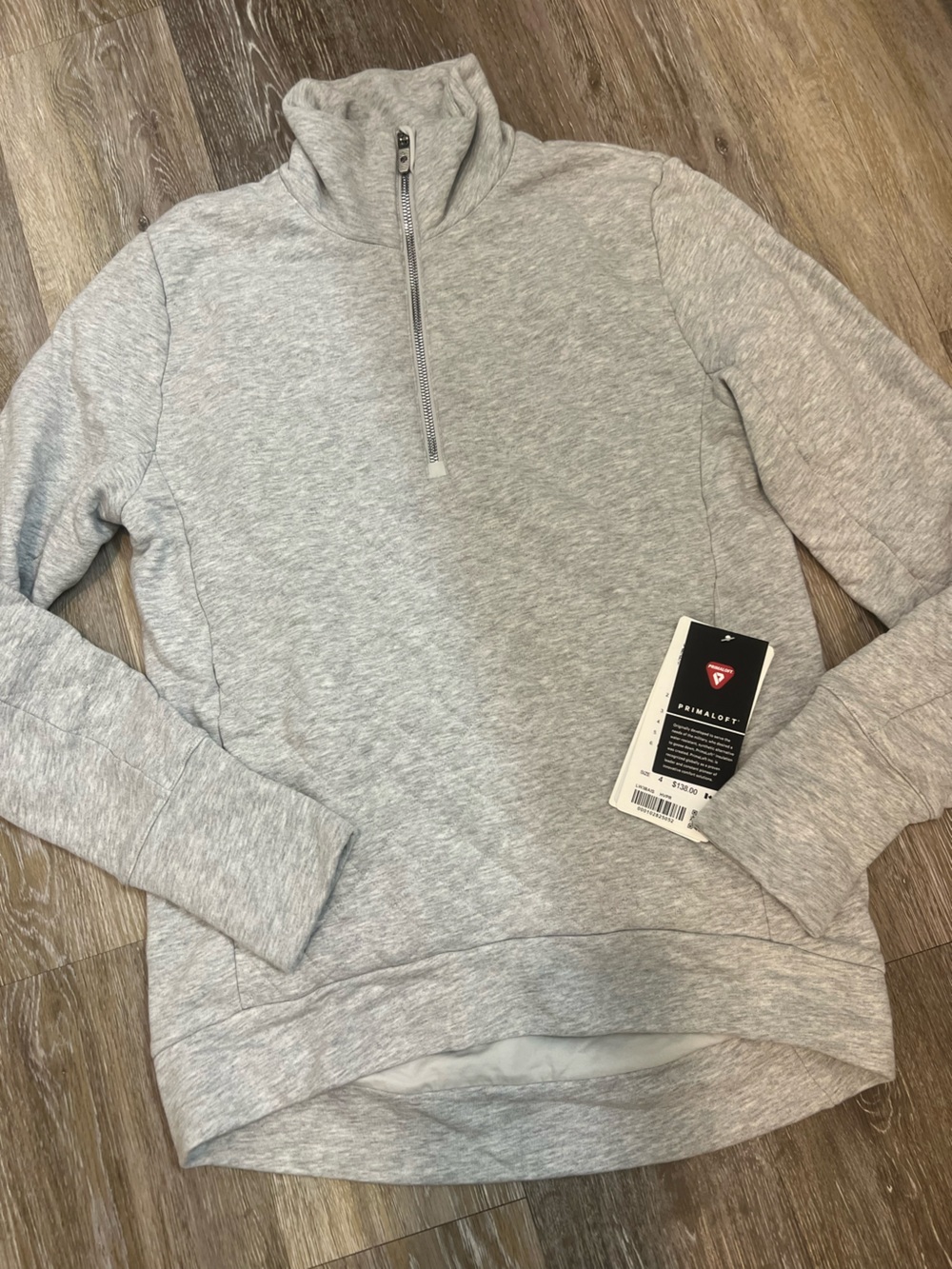 NWT LULULEMON QUILTED Light Gray Quarter-Zip Sweater